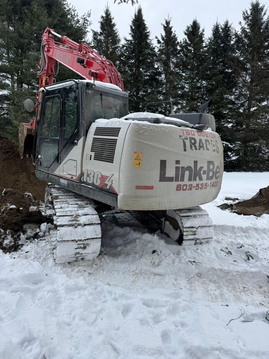 Excavation for TBC Custom Trades in West Burke, VT
