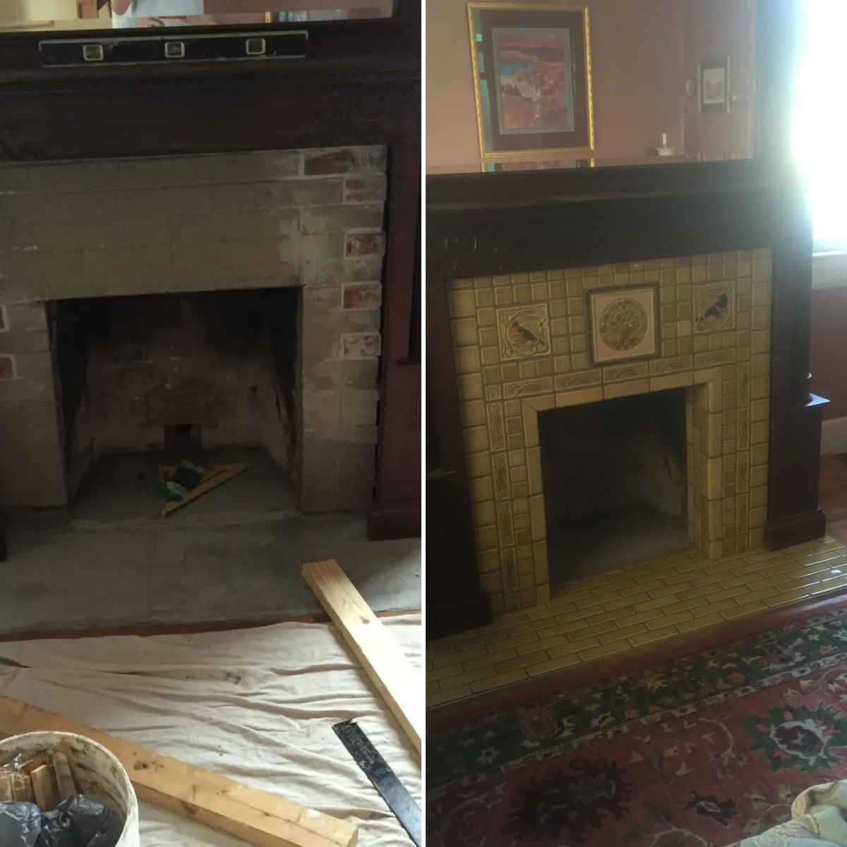 Fireplace makeover for Cincinnati Custom Remodel LLC in Cincinnati, OH