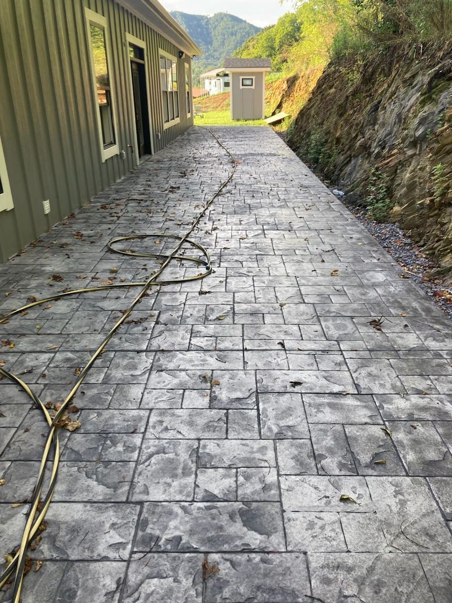 Stamped Concrete Installation for HR Concrete Solutions LLC in Gatlinburg, TN
