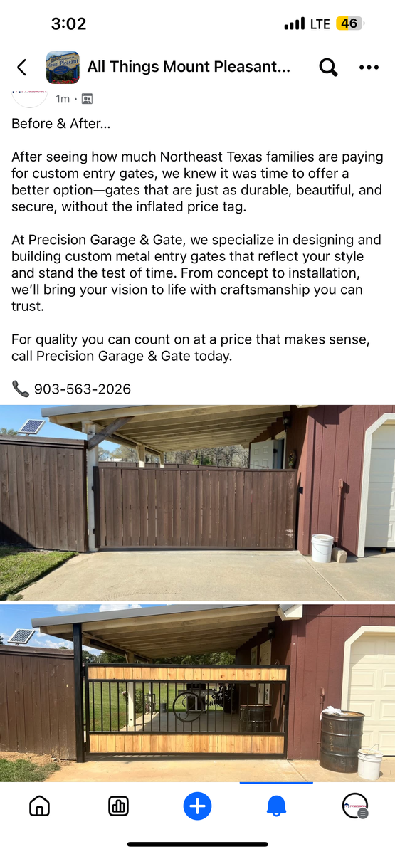 Garage Door Installation for Precision Garage Door in Mount Pleasant, TX