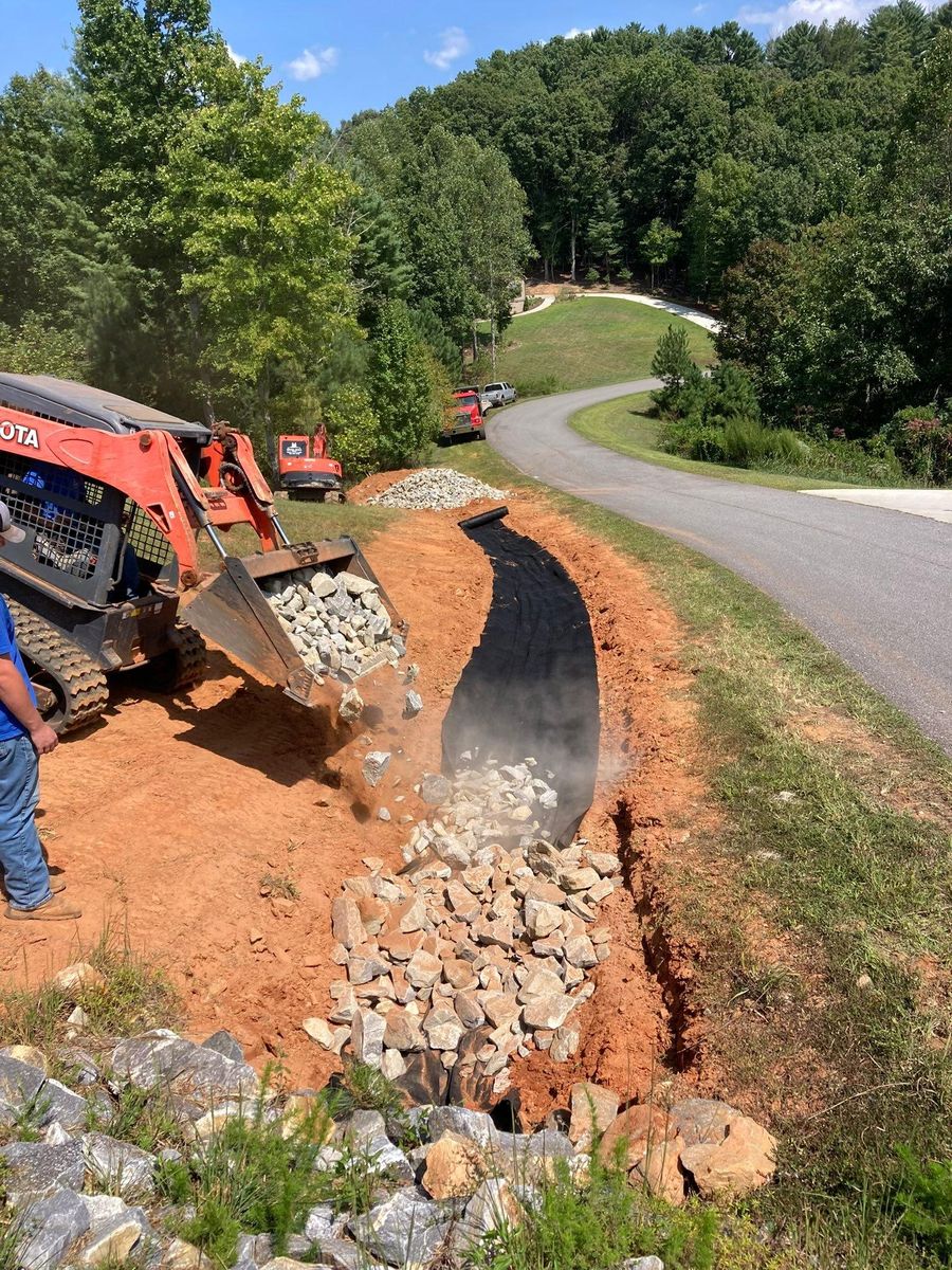 Drainage Installation for Gibson Grade Works in Towns County, GA