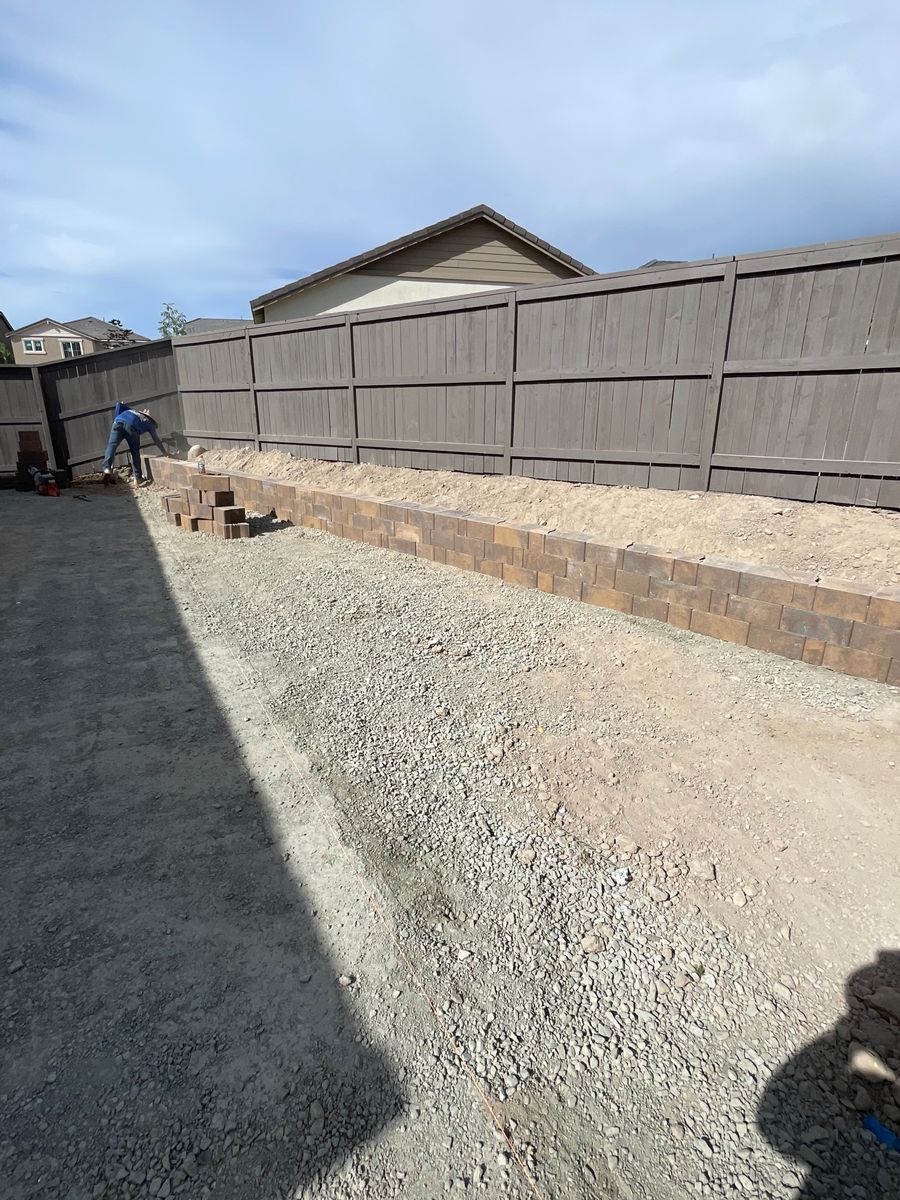 Retaining Wall Construction for Angel Landscaping in Sparks, NV
