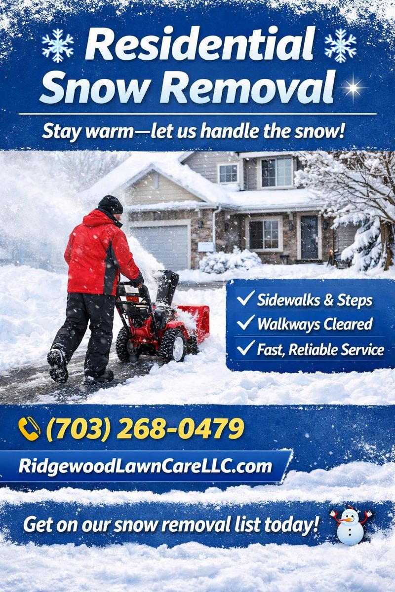 Snow Removal for Ridgewood Lawn Care LLC in Fredericksburg, VA