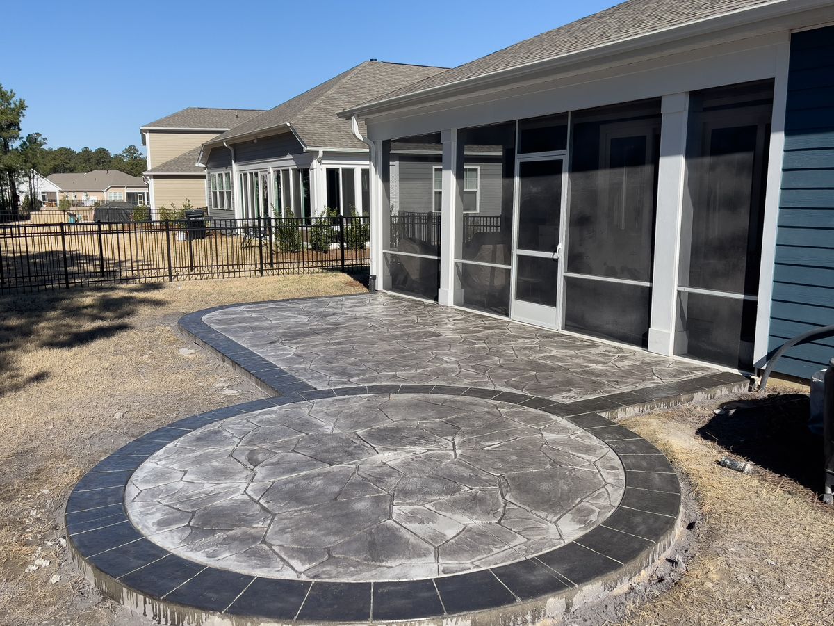 Rear Patios for Rock Solid Custom Concrete in Wilmington, NC