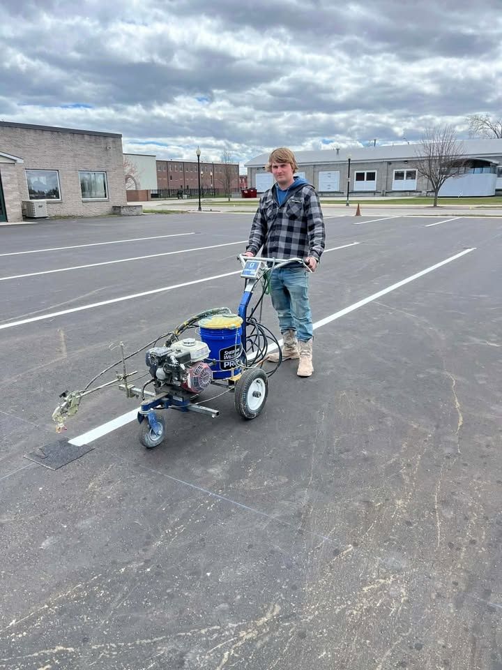 Striping for 45th Parallel Sealcoating in Alpena, MI