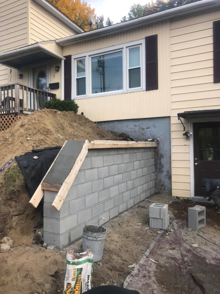 Retaining Wall Construction for Vermont Custom Masonry, LLC in Montpelier, VT