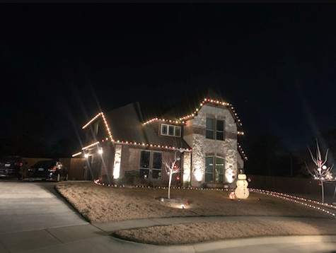 Custom Christmas lights for Teague Trees & Landscaping in Rendon, TX