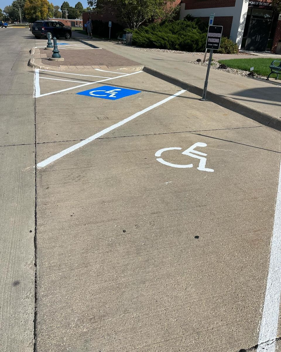 Line Striping for Midwest Line Striping LLC in Spirit Lake, IA