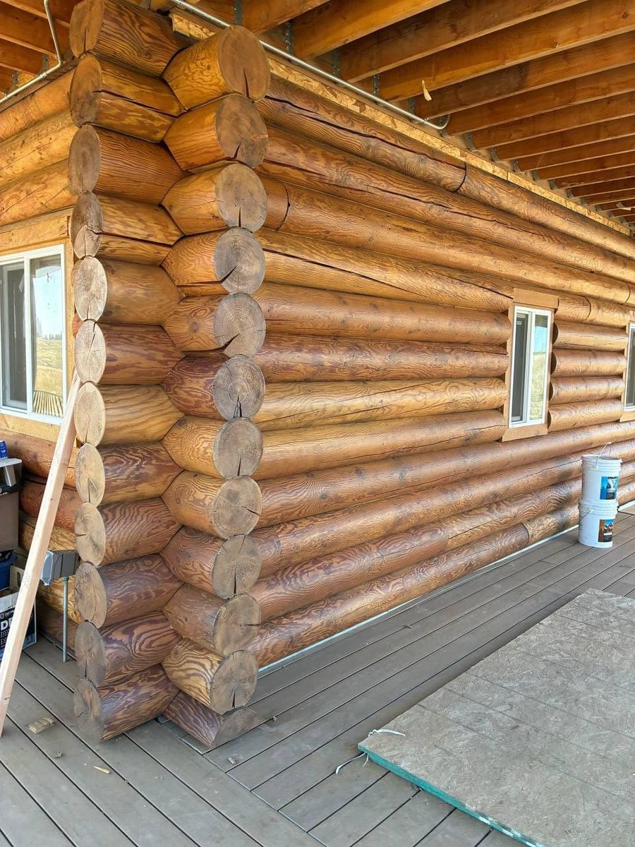 Log Home Media Blasting for Chewelah Painting in Spokane, WA