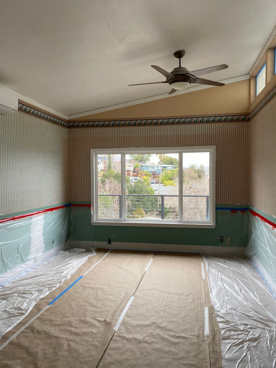 Wallpaper Removal for Clean Finish Painting in San Carlos, CA