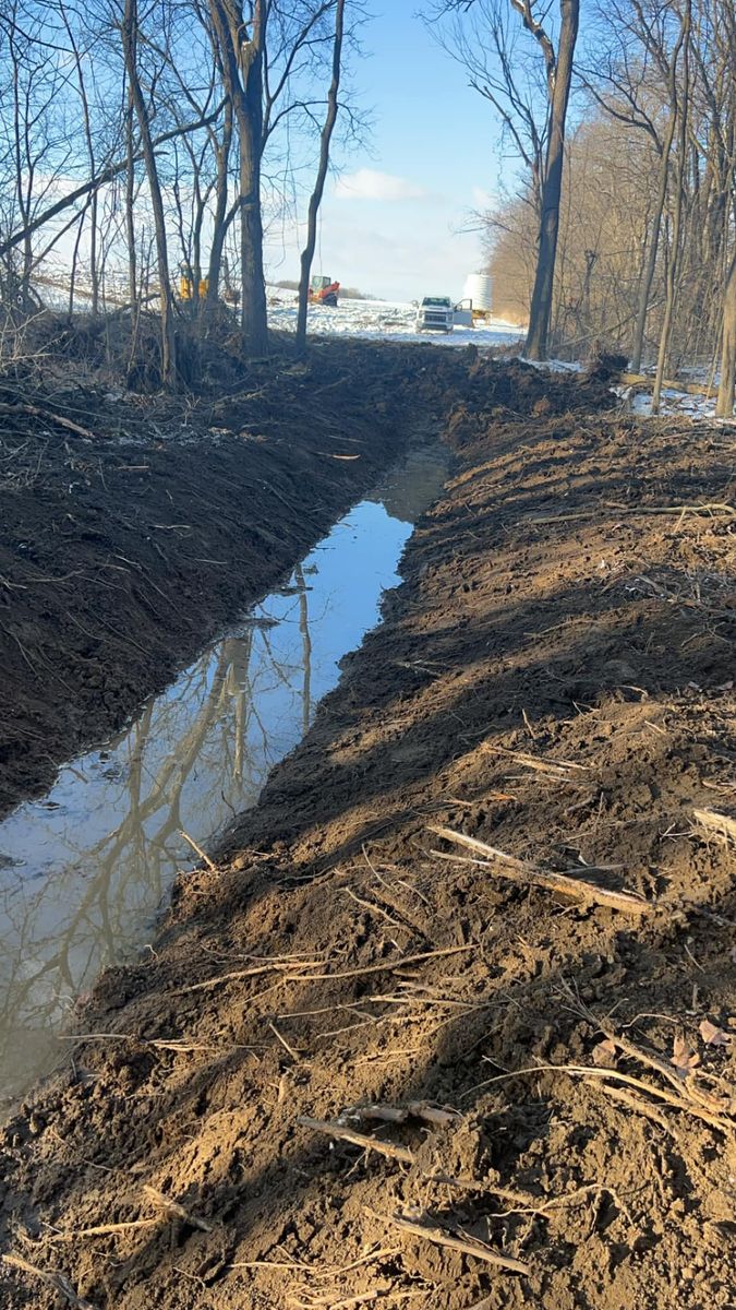 Land Clearing for Northwest Ohio Farm Drainage in Ada,, OH