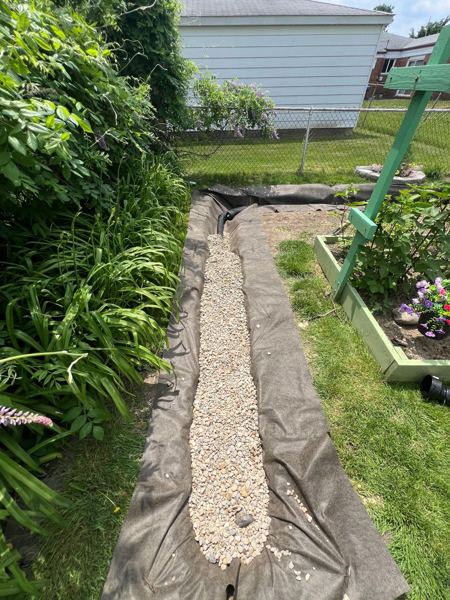 Drainage Installation for Alltimate Outdoor Services in Warren, MI