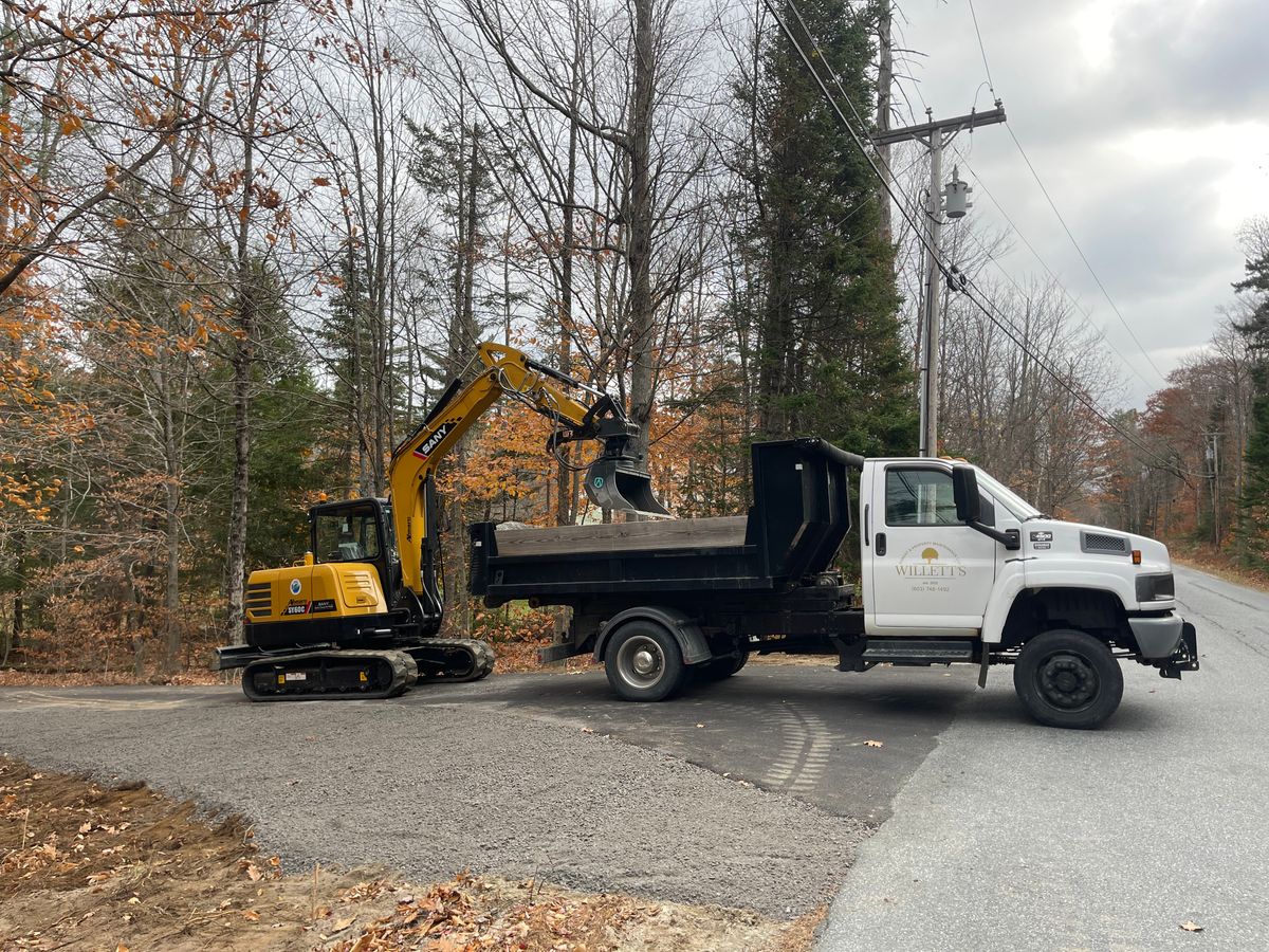 Excavation site work for Willett's Forest and Property Maintenance in 03278, NH