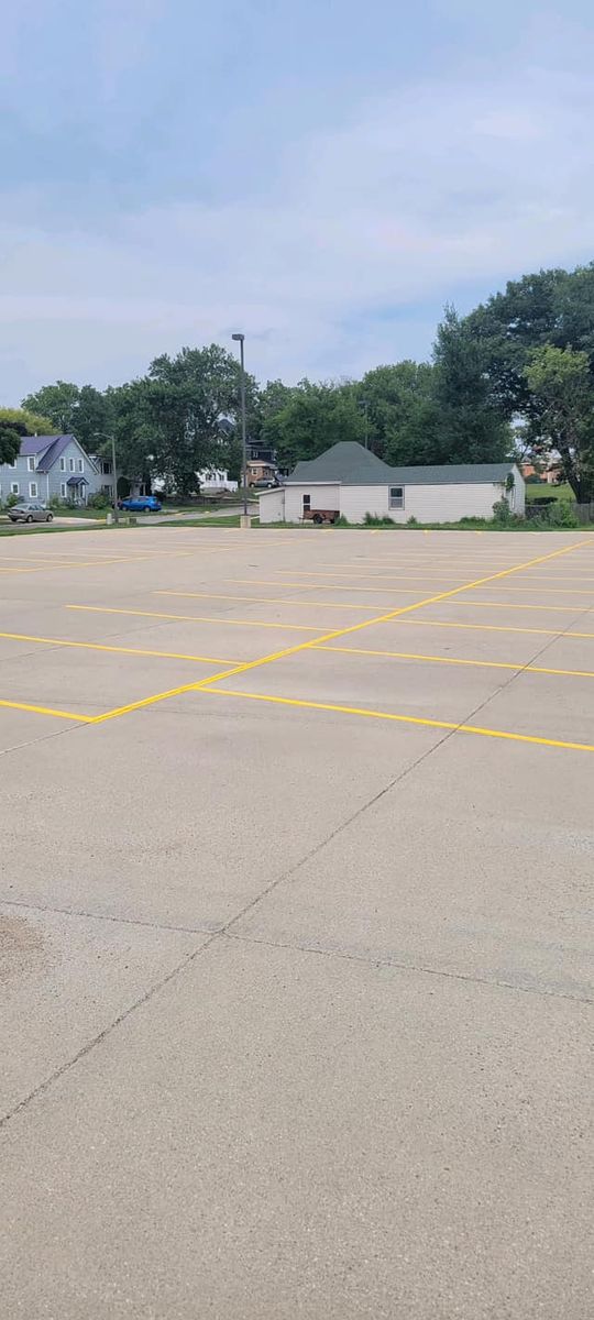 Line Striping for Midwest Line Striping LLC in Spirit Lake, IA