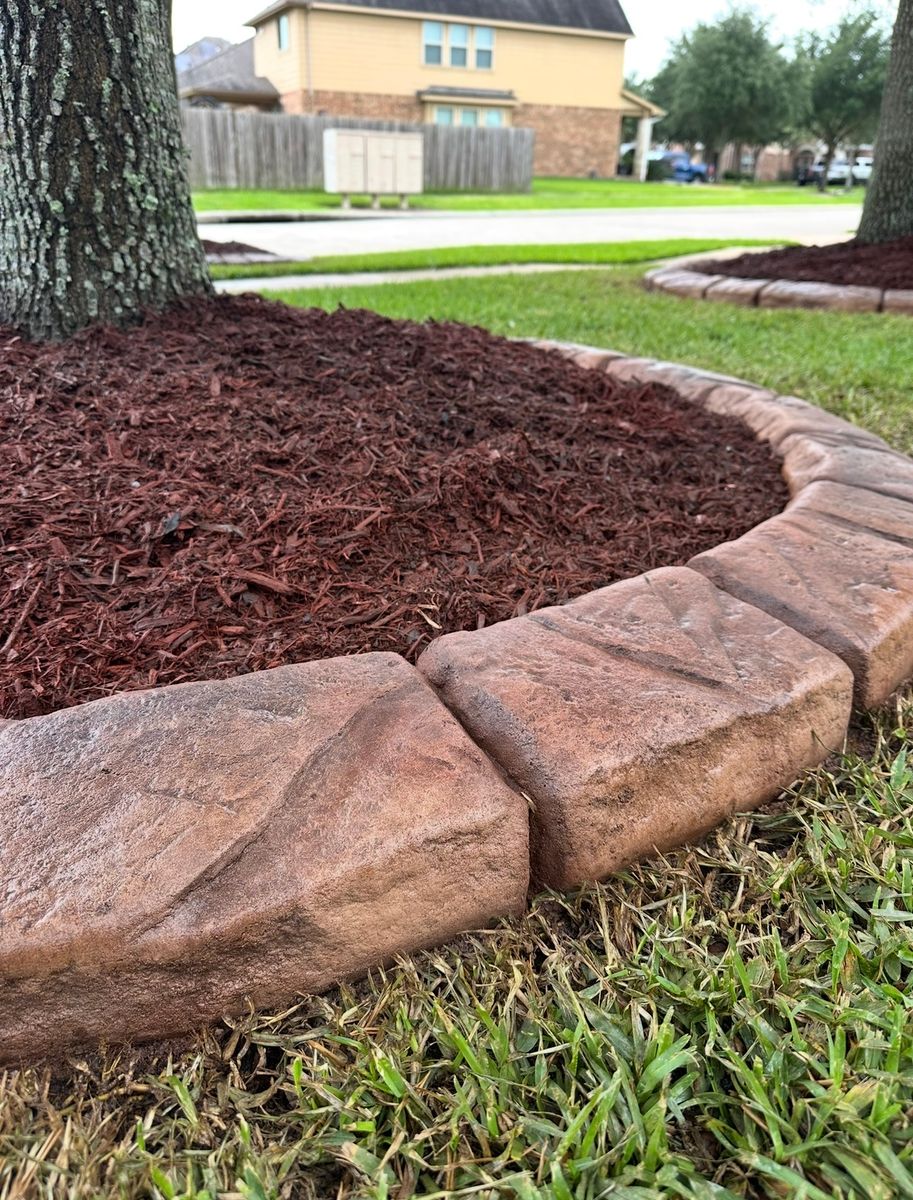 Custom Carved Concrete for Texas Curb N Borders in Houston, TX