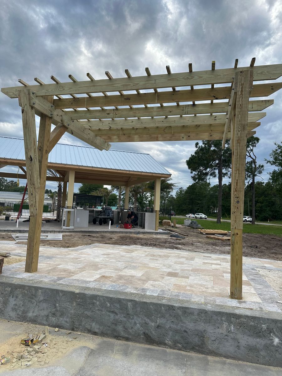 Pavillion and Pergola Construction for MI Contracting LLC in St. Augustine, FL