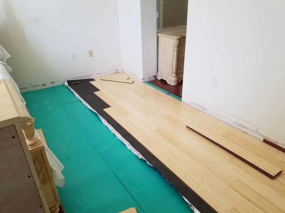 Wood floor installation for M&A Construction in Southwest Ranches, FL