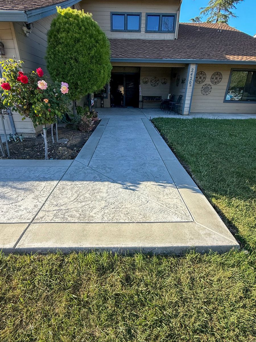 Stamped Concrete Installation for PREMIER CONCRETE CREATIONS in Stockton, CA