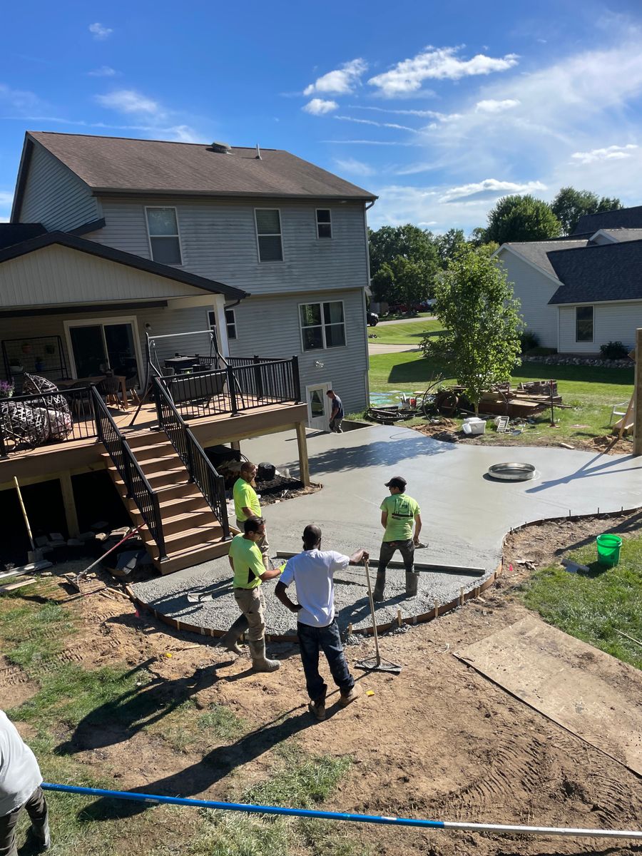 Stamped Concrete Installation for Willson's Contracting in Davison, MI