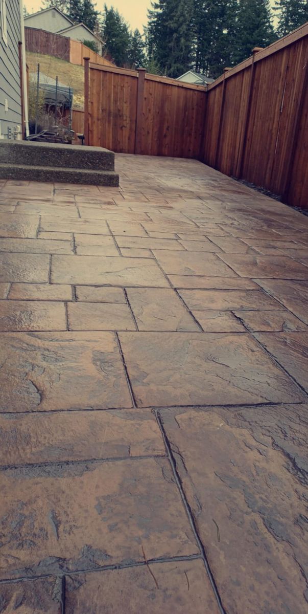 Stamped Concrete Installation for Zions Concrete LLC in Federal Way, WA