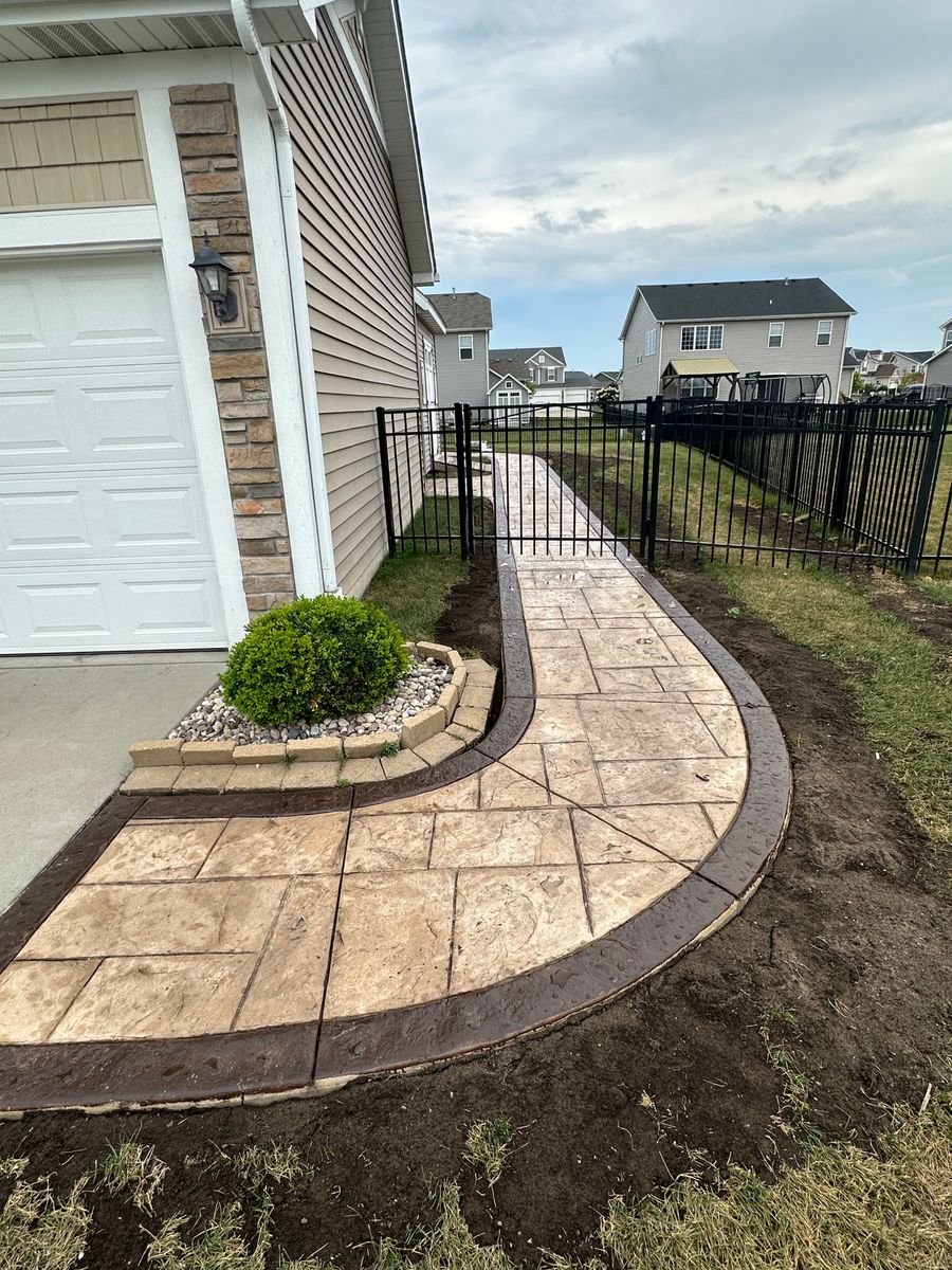 Stamped Concrete Installation for Fuentes Concrete Construction in Hammond, IN
