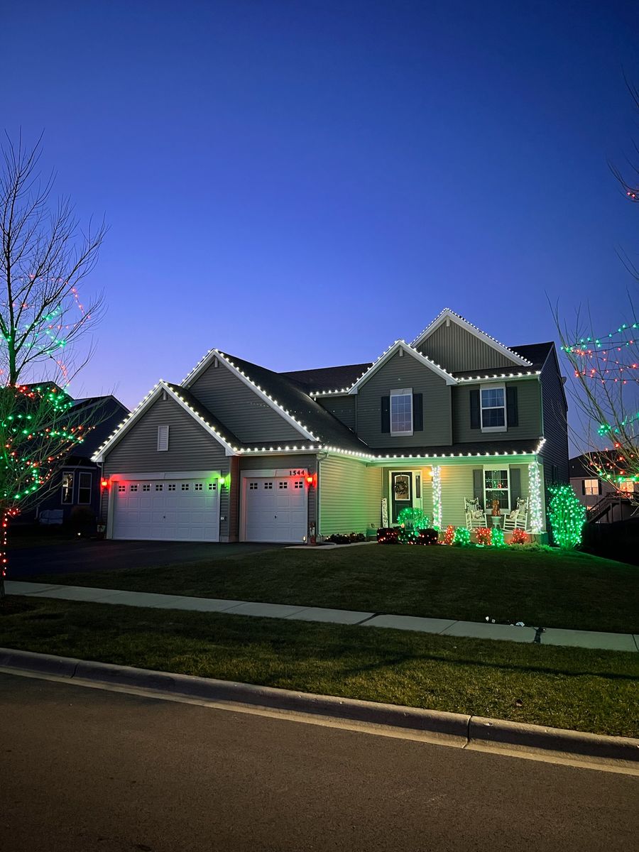 Holiday Lighting Installation for Premier Partners, LLC. in Lake County, IL