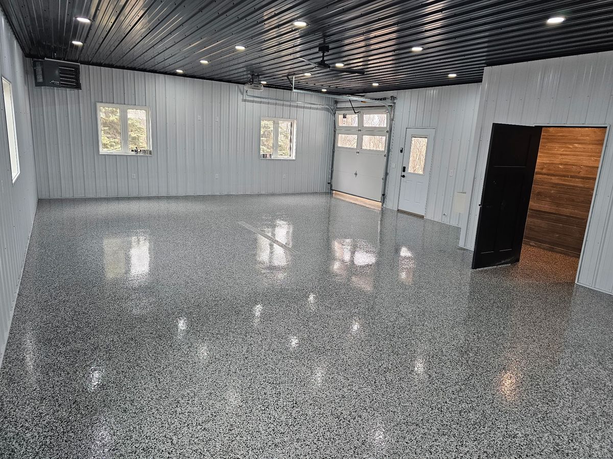 Ployaspartic Chip Coating for Majestic Concrete and Landscape in Cross Lake, MN
