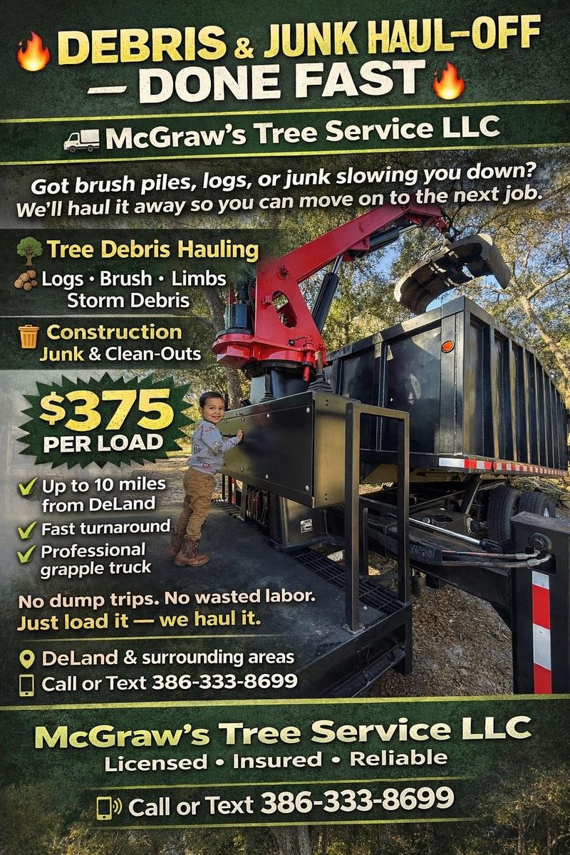 Tree Removal for McGraw’s Lawn and Tree Service in DeLand, FL