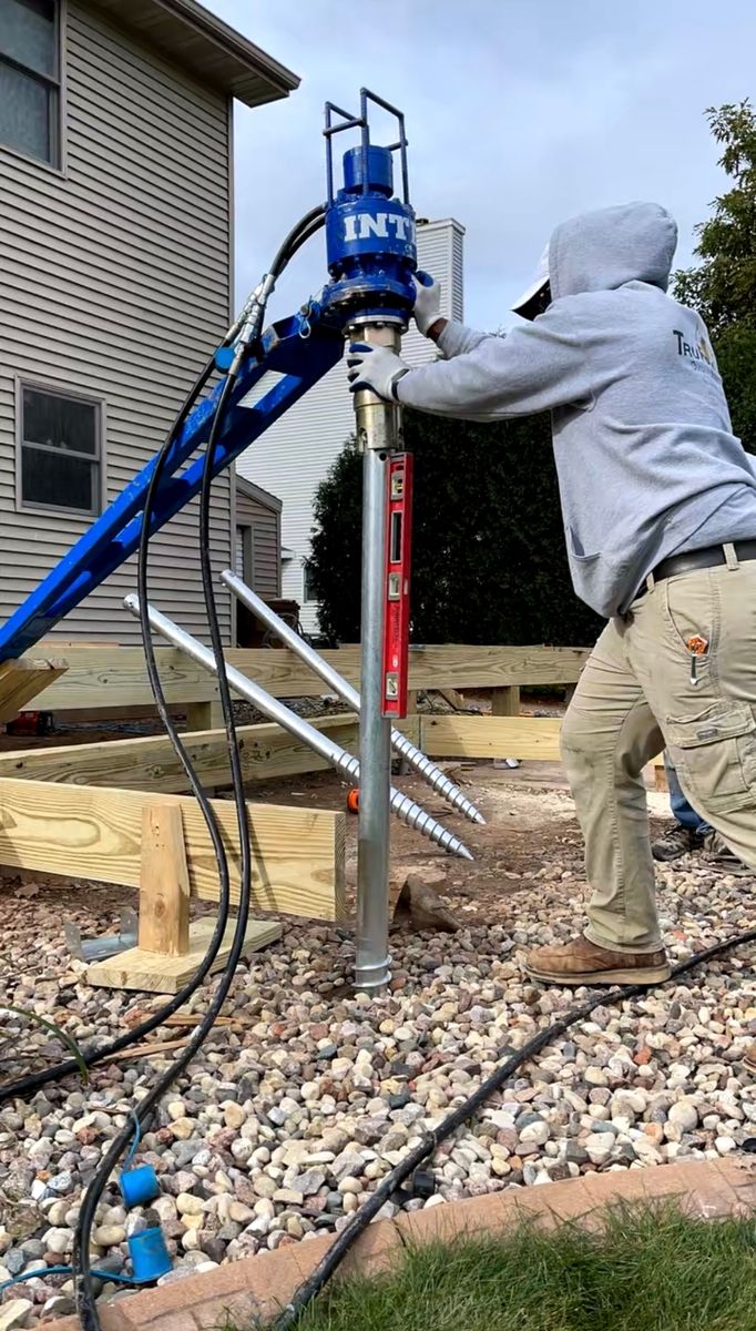 Grounds Screws and Helical Piers for Tru Frame Outdoor Structures in Menasha, WI
