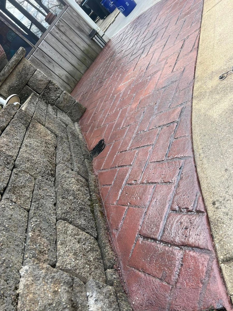Stamped Concrete Installation for Curtis Concrete Contracting in Trenton, OH