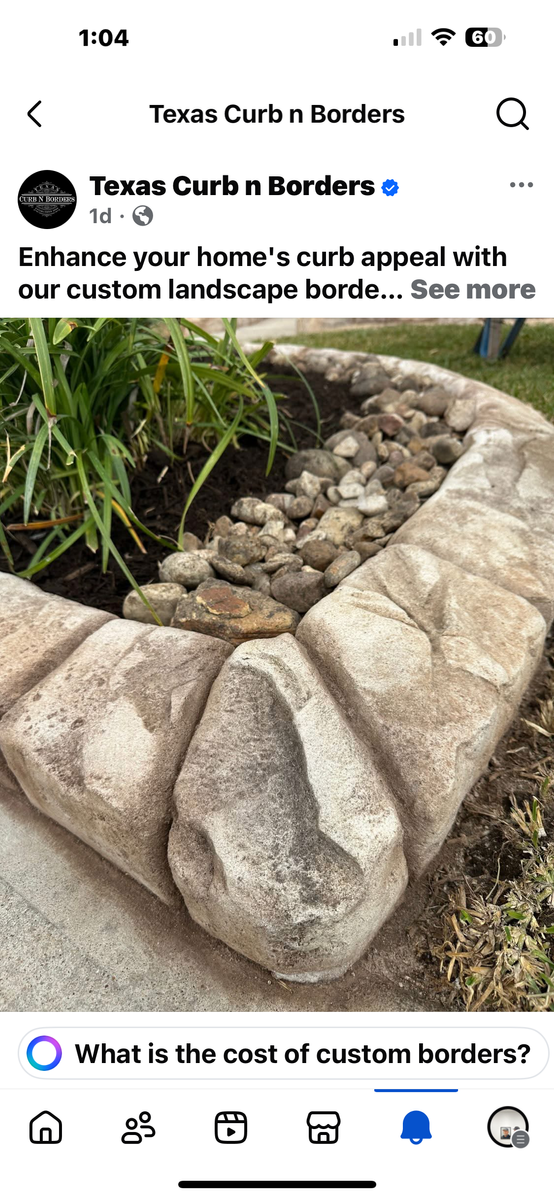 Custom Carved Concrete for Texas Curb N Borders in Houston, TX