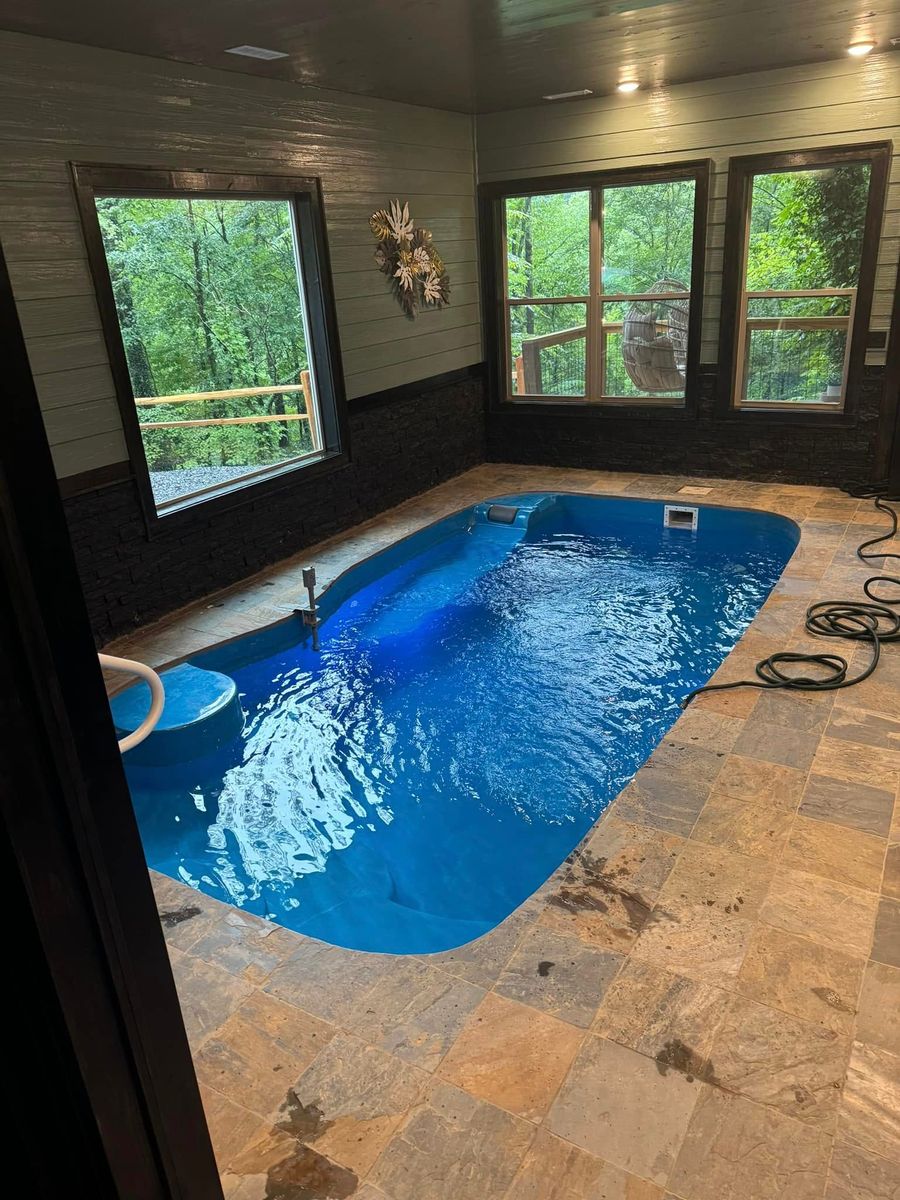 Indoor Cabin Pool Construction for Grasshopper Excavating & Pools in Pigeon Forge, TN