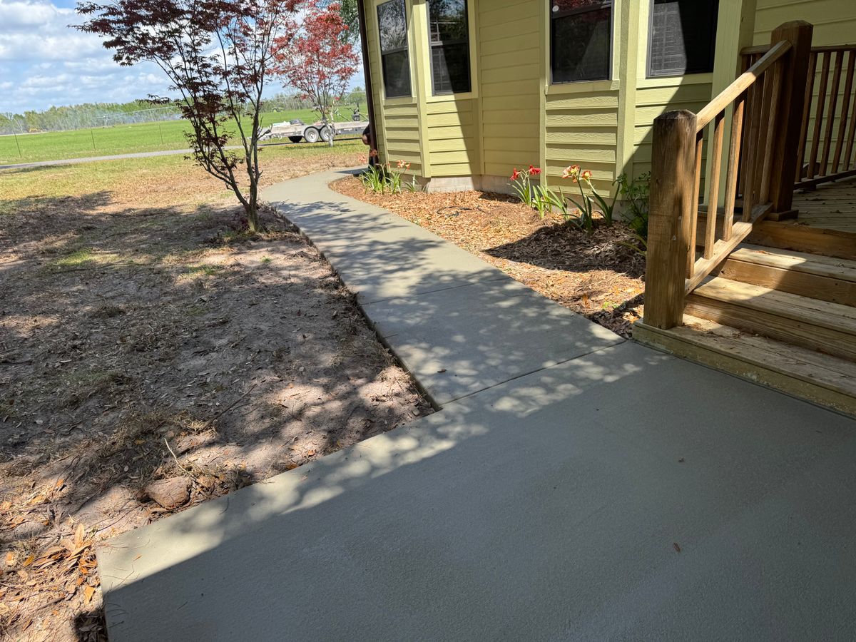 Sidewalk Installation for Cameron Enterprises in Live Oak, FL
