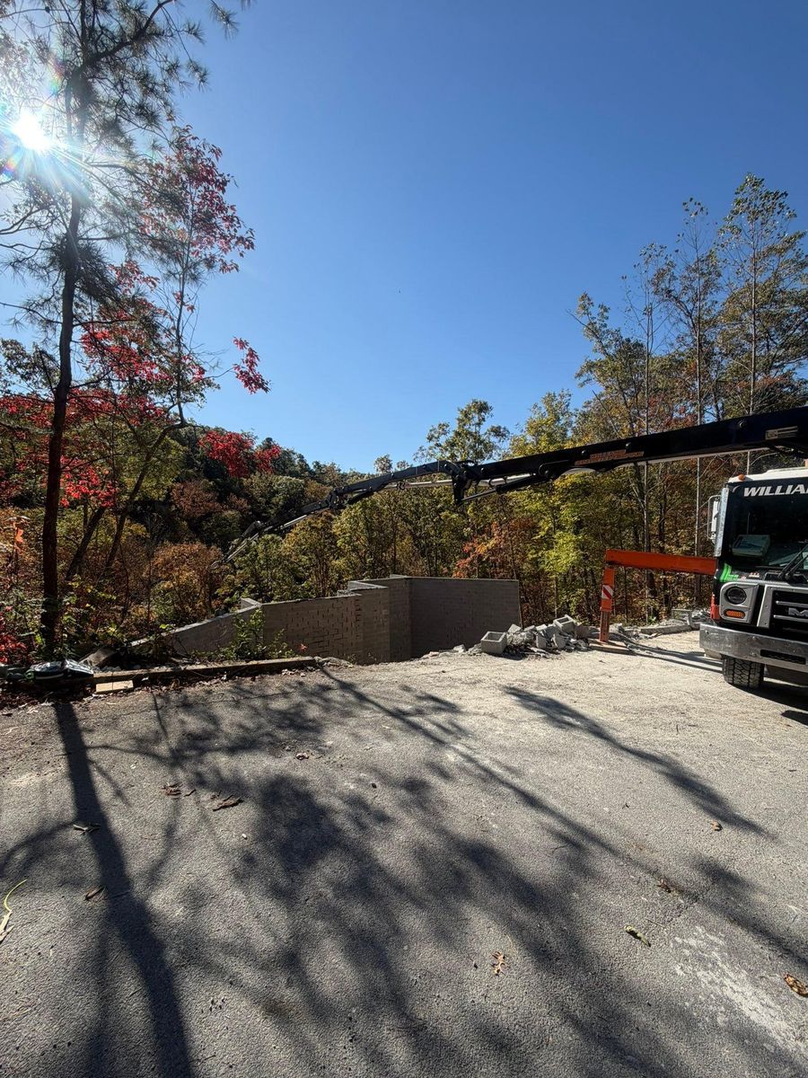 Boom Pumping for Williams Concrete Pumping in Knoxville, Tennessee