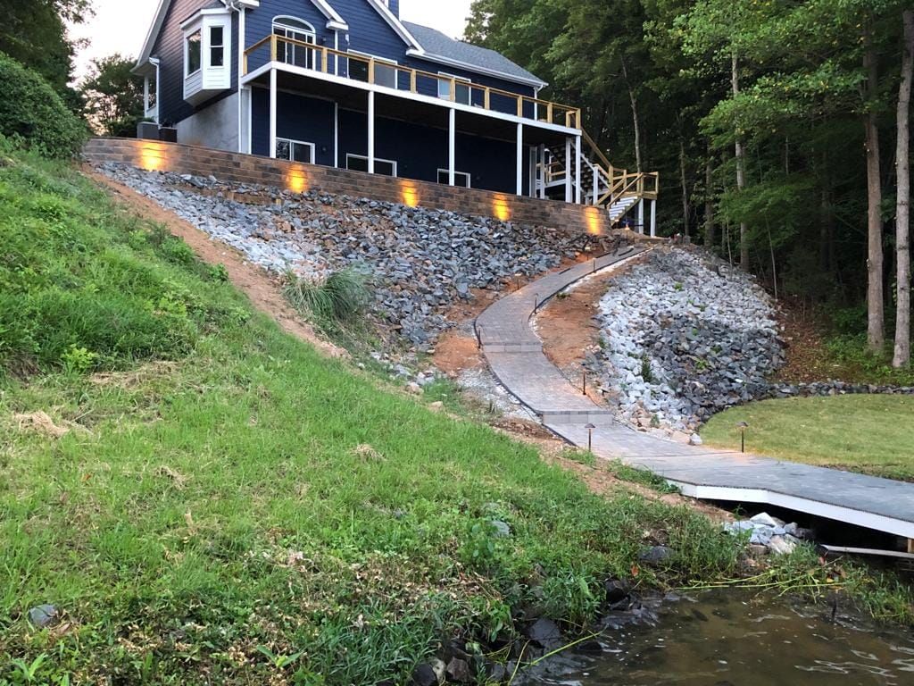 Rock Landscaping for Rosales Landscaping LLC in Lake Gaston, North Carolina