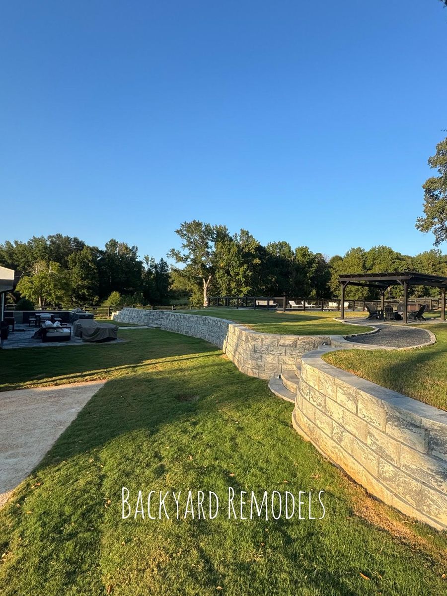 Retaining Wall Installs for E&T Outdoor Pros in LaGrange, GA