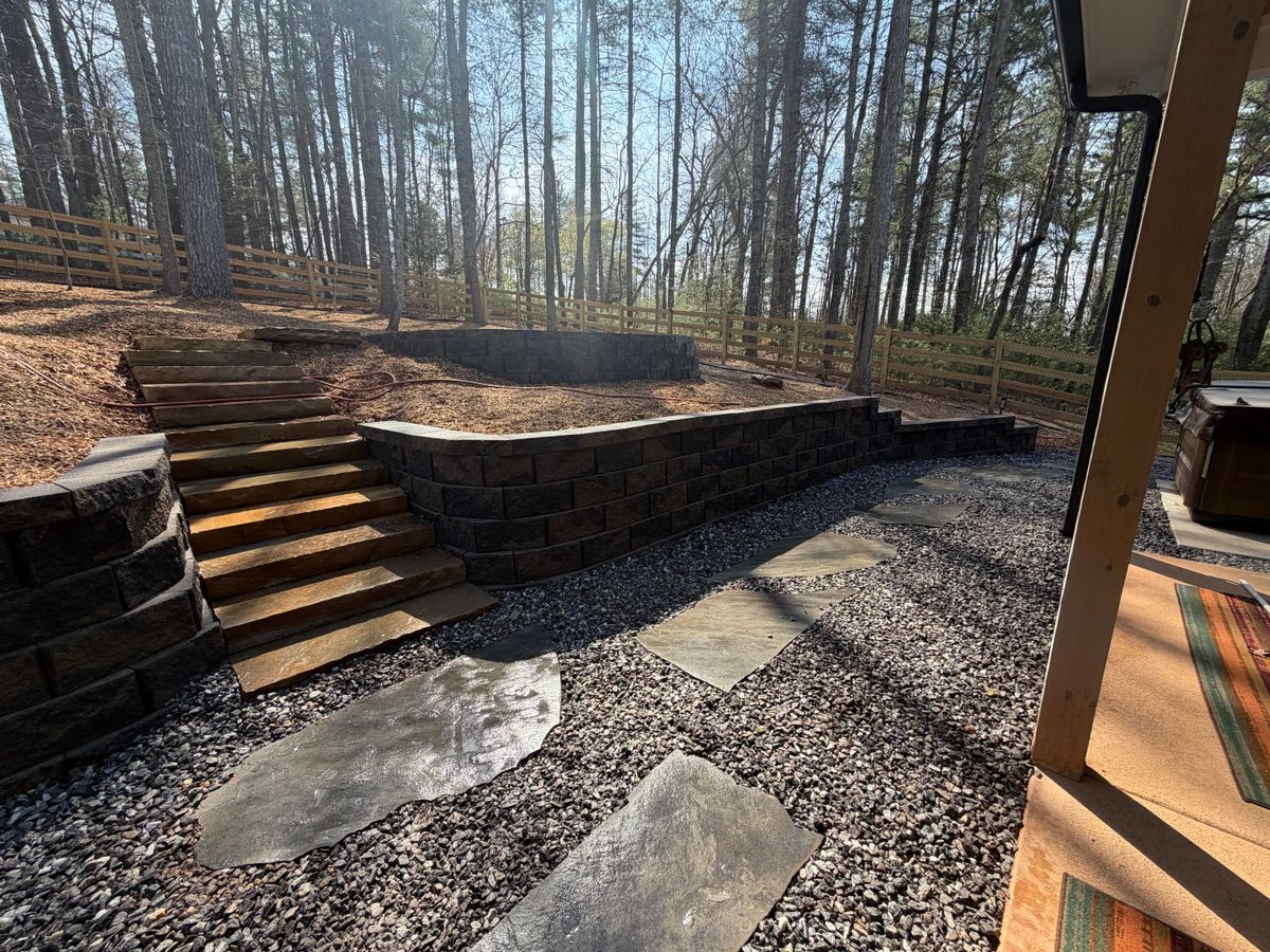 Retaining Wall Construction for C & D Landscaping Services LLC in Blairsville, GA