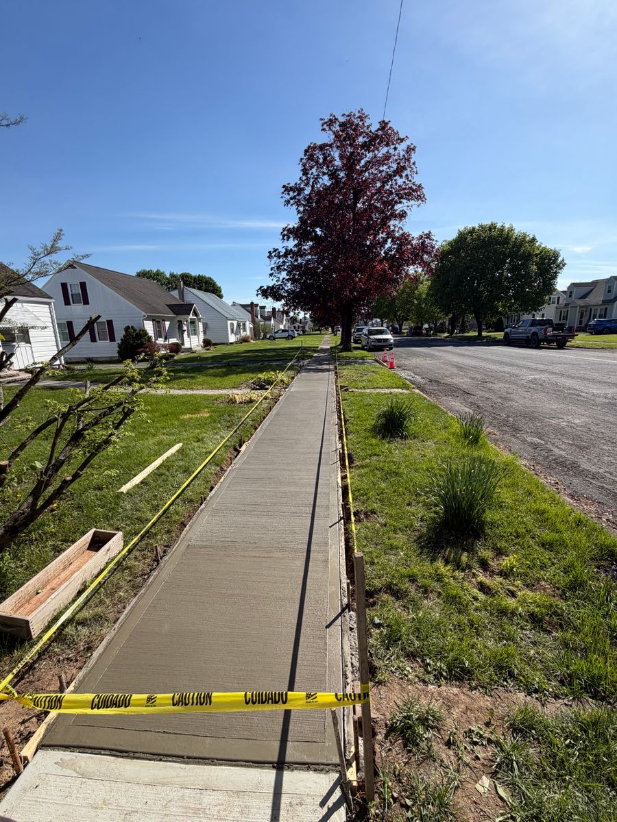 Concrete Sidewalk & Patio Construction for Tri County Enterprises in Danville, PA
