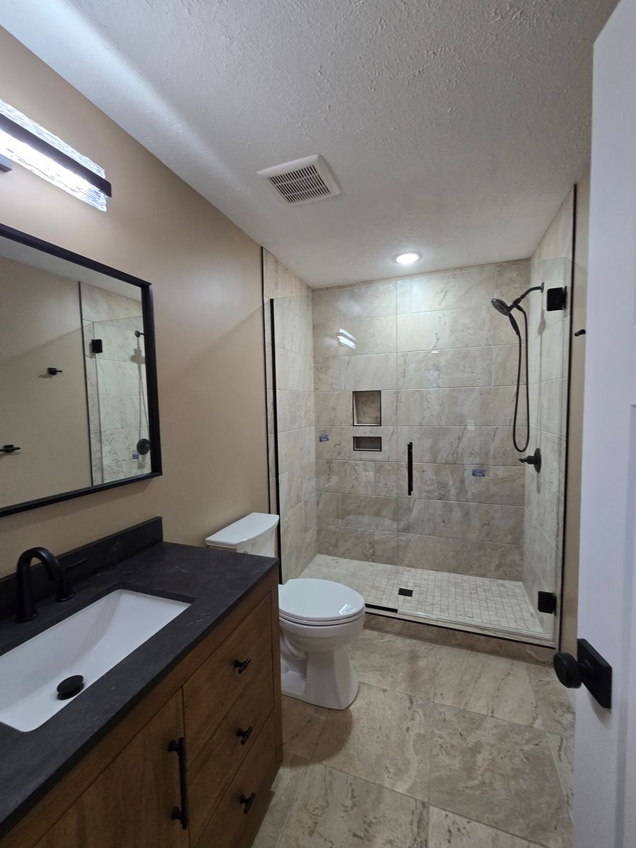 Custom Tiling for Kearns Construction in Cadillac, MI