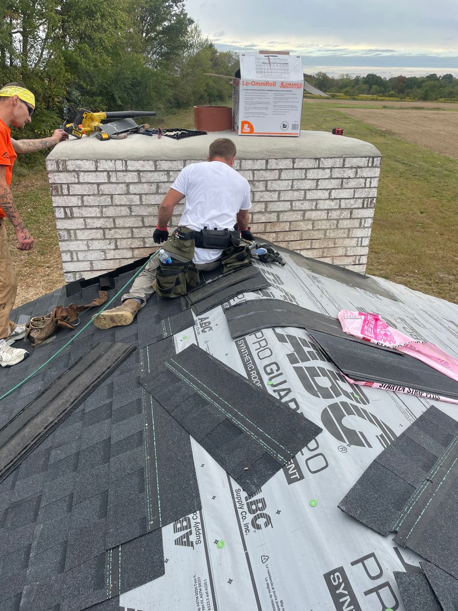 New construction roof installation for Precious Roofing in Madeira, OH