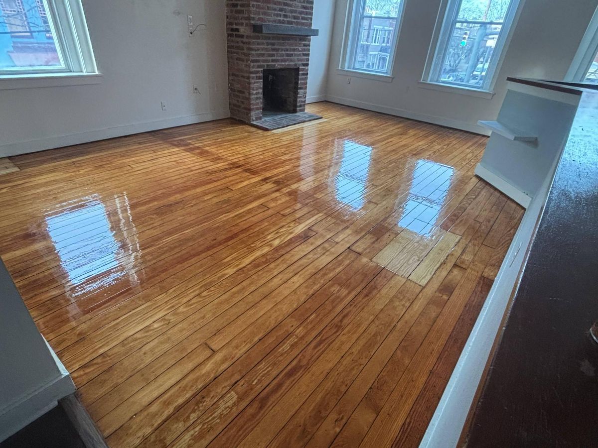 Refinishing hardwood flooring for Jason Tench Flooring LLC in Richmond, VA