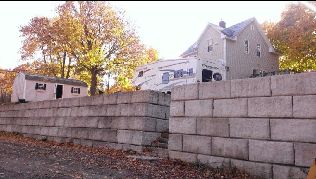 Retaining walls for MJS Excavating in Hardwick, MA
