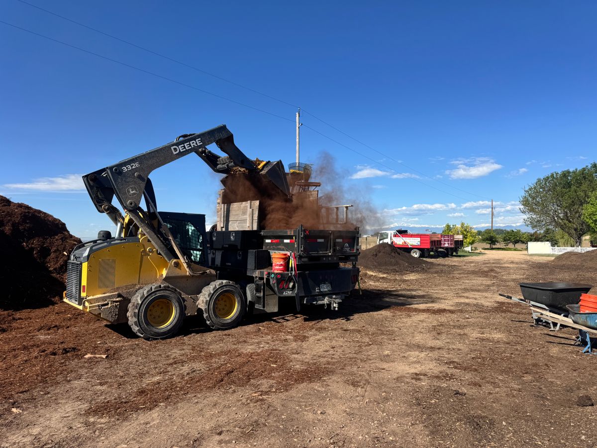 Mulch Installation for Rock Masters Inc. in Evans, CO