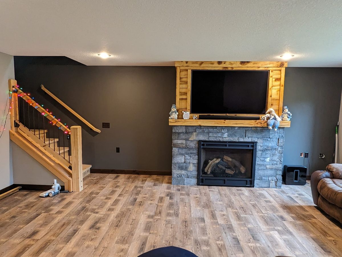 Custom Bar and fireplace services for Bnh Contractors in Cold Spring, MN