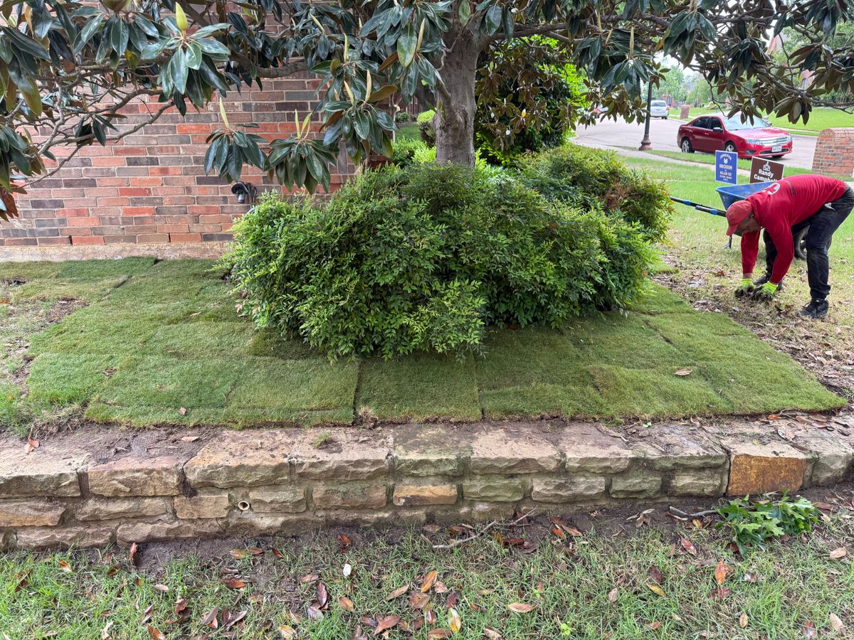 SOD Installation for Light It Up AV and Turf in Keller, TX