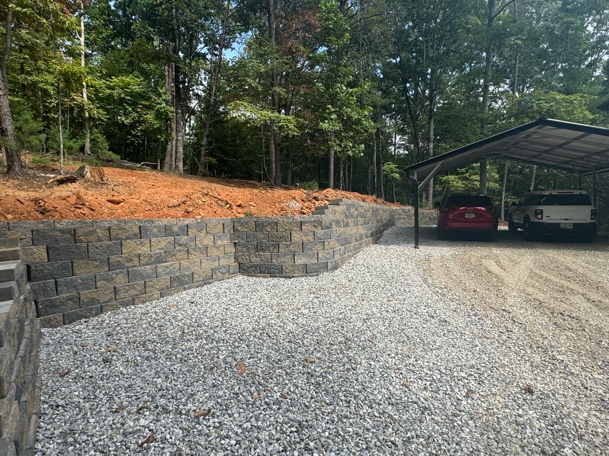 Retaining Wall Construction for C & D Landscaping Services LLC in Blairsville, GA
