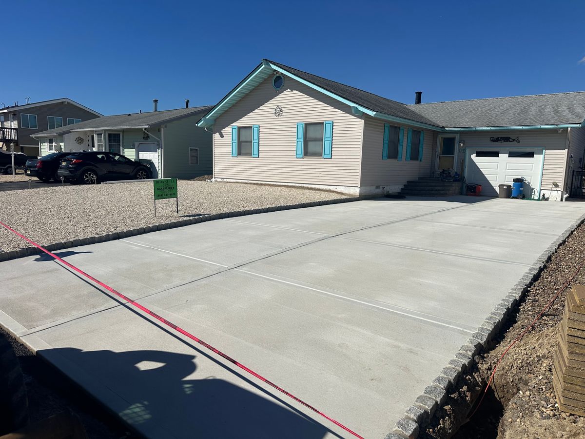 Concrete Driveway Installation for DiDaniele Masonry in Tuckerton, NJ