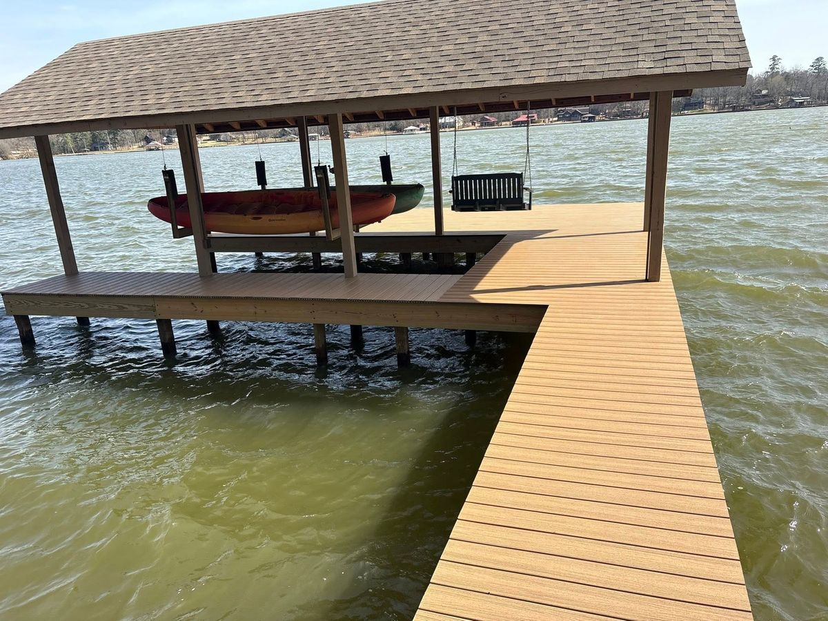 New Dock Construction for Moore Lake Living LLC in Leesburg, TX