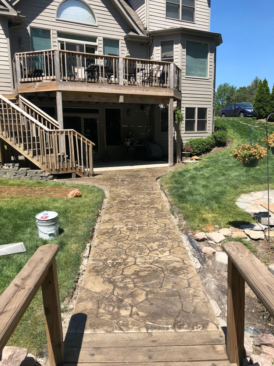 Stamped Concrete Installation for Fuentes Concrete Construction in Hammond, IN