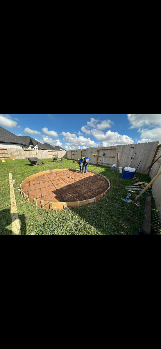 Stamped Concrete Installation for NG Concrete Services in Houston, TX